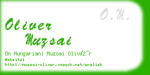 oliver muzsai business card